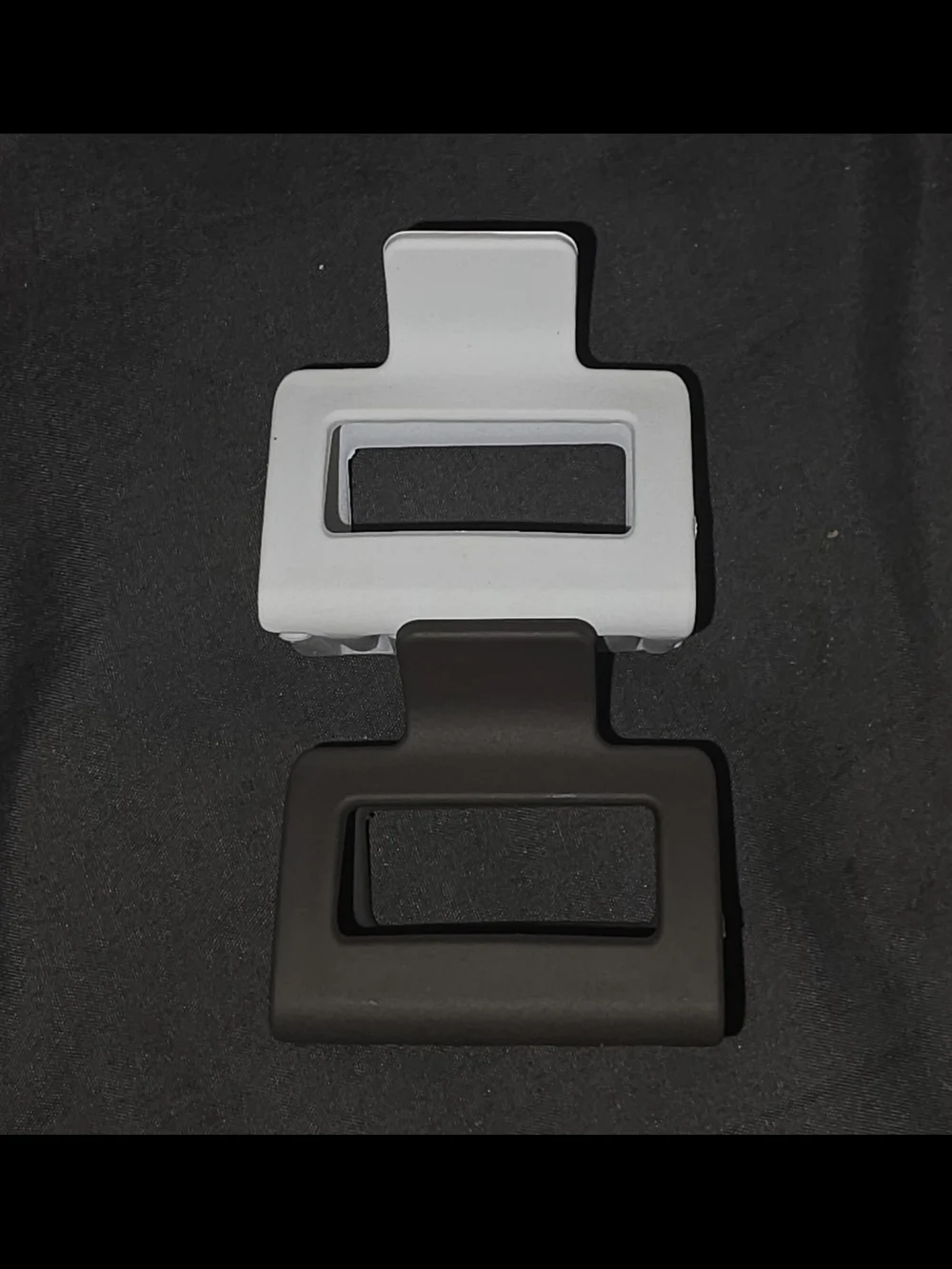 Medium Sized Minimalist Rectangle Hair Clips - Dark Brown & Beige BNIB